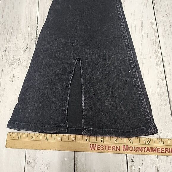 Hollister Women’s Mid-Rise Flare Black Denim Jeans Split Hem Sz3 - Picture 8 of 12